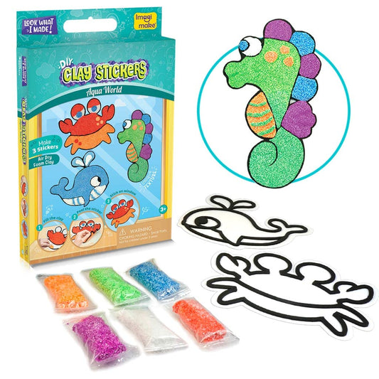 Arjoos |  Aqua World DIY Window Art Kit – Dotz Multicolour Air Dry Clay Craft Playset for Kids | Creative Art Activity Toy for Girls & Boys | Birthday Gifts for Kids - Pack of 1 - ( Ages - 3+ )