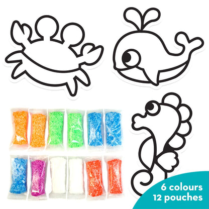 Arjoos |  Aqua World DIY Window Art Kit – Dotz Multicolour Air Dry Clay Craft Playset for Kids | Creative Art Activity Toy for Girls & Boys | Birthday Gifts for Kids - Pack of 1 - ( Ages - 3+ )