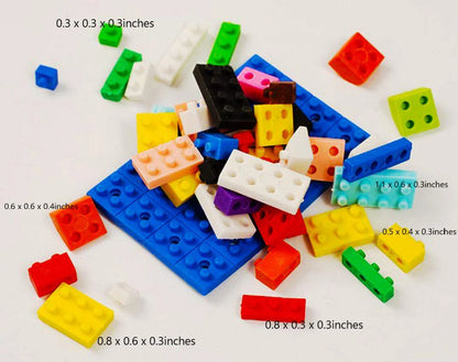 Arjoos | Lego Block Erasers - 12pcs in a box | Lovely 3D Building Block Eraser | Premium PVC Rubber Erasers for Art & School Supplies | Versatile and Non-Toxic | Birthday Gifts for gifts - Ages - 3+