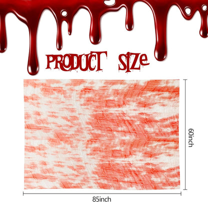Arjoos | Bloody Handprint Halloween Tablecloth – 85" x 60" Scary Gauze Table Cover for Spooky Parties, Haunted House, Creepy Hospital Decor | Halloween Party Supplies for Kids & Adults | Pack of 1