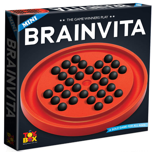 Arjoos | Brainvita Mini With Pearl Finish Marbles For Kid | Challenging Board Game with Pearl Finish Marbles | Brain Development Single Player Game | Birthday Return Gift for Kids - ( Age 5+ ).