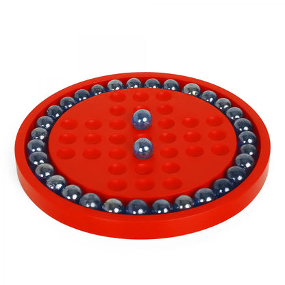 Arjoos | Brainvita Mini With Pearl Finish Marbles For Kid | Challenging Board Game with Pearl Finish Marbles | Brain Development Single Player Game | Birthday Return Gift for Kids - ( Age 5+ ).