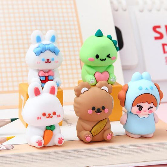 Arjoos | 1 Pc Rubber Cute Pencil Mini Sharpeners Cartoon Standard Pencil Cutting Machine Student School