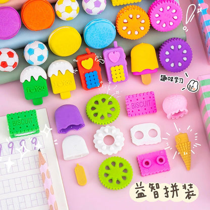 Arjoos | Cartoon Dessert Eraser Set – Cute Duck, Rabbit, Carrot & Swan Shaped Erasers for Kids | Fun Drawing & Writing Pencil Erasers, Learning Supplies, Return Gifts & Party Favors - Pack of 1 .