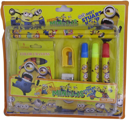 Arjoos |6-in-1 Newest Kids Cartoon Stationery Set for Birthday Return Gift | Stationery set For Kids | Return Gifts For Kids - Pack of 1 - ( Multicolour ) .