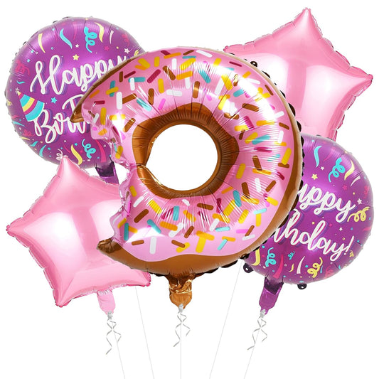 Arjoos | Donut Theme Foil Balloon - Perfect for Birthday Decorations, Parties, and Celebrations - Colorful Sweet Treat Design, Ideal for Kids' Birthdays, Baby Showers, and Fun Events | Party supplies Kit For Birthday Parties - 1pcs .
