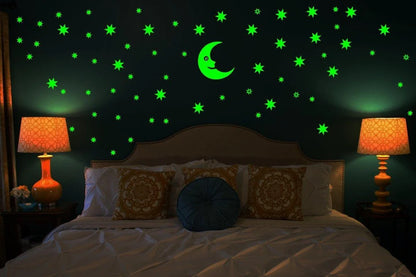 Night Glow in The Dark Wall Sticker| Radium | Galaxy of Stars | Plastic Luminous Fluorescent | Wall Stickers for Kids Room | Wall Stickers for Kids |Blue | for Room Ceiling Removable Sticker
