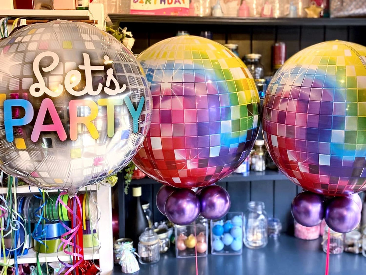 Ballon Disco 9 Grands Ballons Disco Multicolores 4D Métallisés à 360 Degrés | Décorations De Ballon Disco 9 Grands Ballons Disco Multicolores 4D Métallisés à 360 Degrés | Décorations De