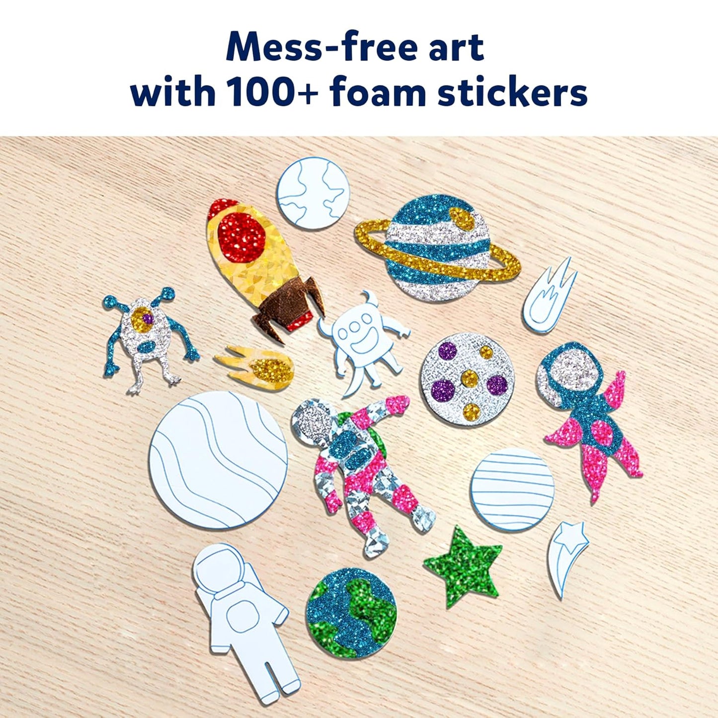 Arjoos | Foil Fun Space, No Mess Art for Kids, Craft Kits & Supplies - up in space | DIY Creative Activity | Gifts for Girls & Boys | Birthday Gifts for Kids - Pack of 1