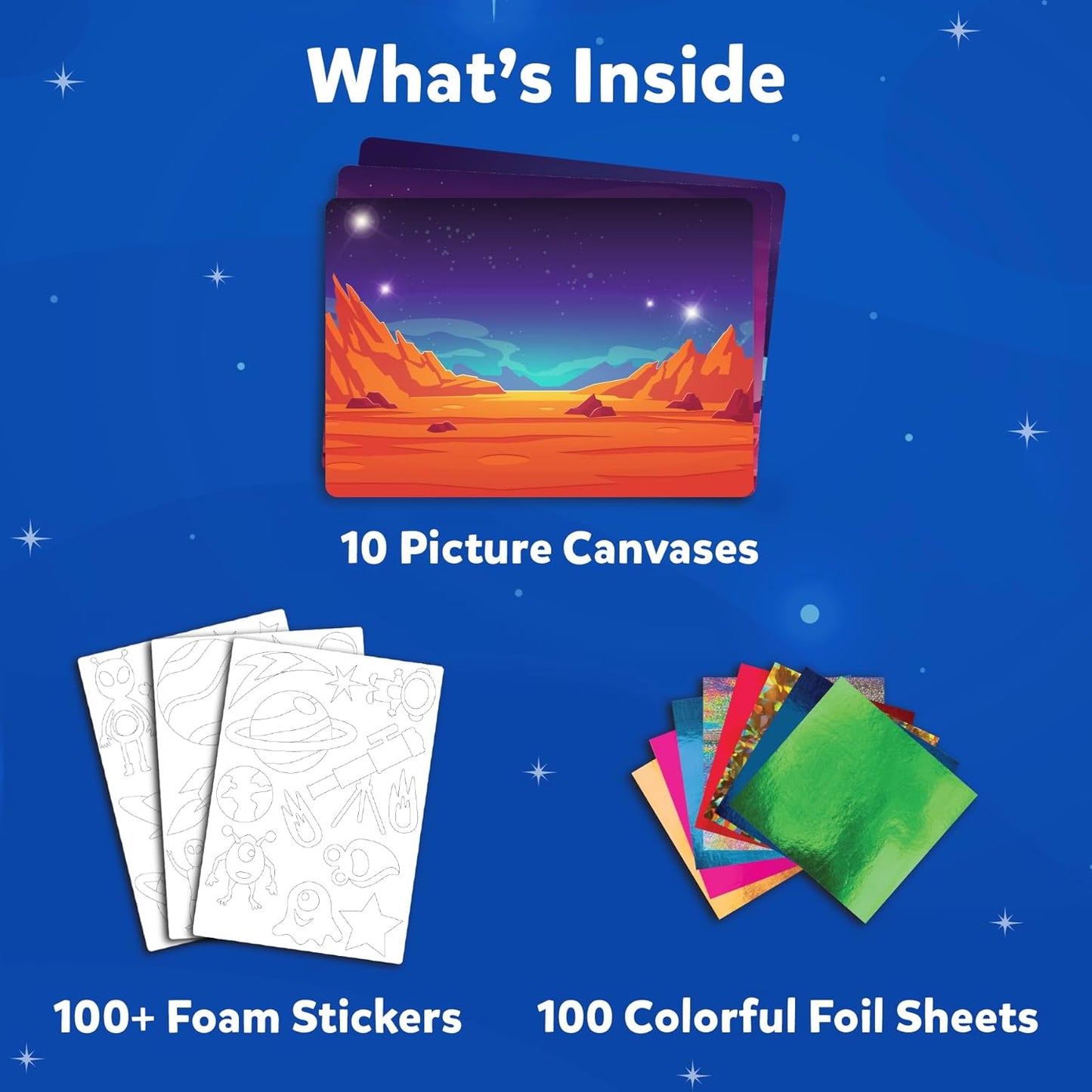 Arjoos | Foil Fun Space, No Mess Art for Kids, Craft Kits & Supplies - up in space | DIY Creative Activity | Gifts for Girls & Boys | Birthday Gifts for Kids - Pack of 1