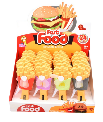Arjoos | Food-Themed Manual Mini Handy Fan – No Battery Needed | Cute Decompression Toy & Handheld Fan for Kids, Stress Relief, Party Favors & Gifts - Pack of 1 .