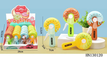 Arjoos | Food-Themed Manual Mini Handy Fan – No Battery Needed | Cute Decompression Toy & Handheld Fan for Kids, Stress Relief, Party Favors & Gifts - Pack of 1 .