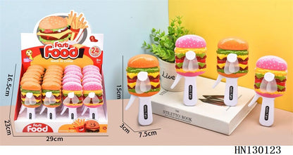 Arjoos | Food-Themed Manual Mini Handy Fan – No Battery Needed | Cute Decompression Toy & Handheld Fan for Kids, Stress Relief, Party Favors & Gifts - Pack of 1 .