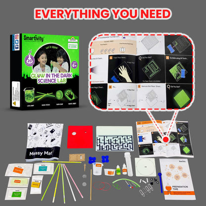 Arjoos | Glow in the Dark Science Lab - DIY Science Experiments | Kids Safe & Non - Toxic Science Kit | Birthday Gifts for Kids - Age - 6+Years