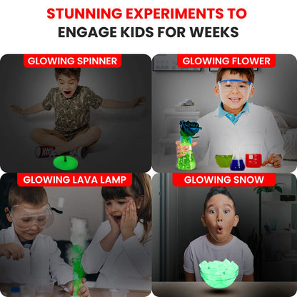 Arjoos | Glow in the Dark Science Lab - DIY Science Experiments | Kids Safe & Non - Toxic Science Kit | Birthday Gifts for Kids - Age - 6+Years