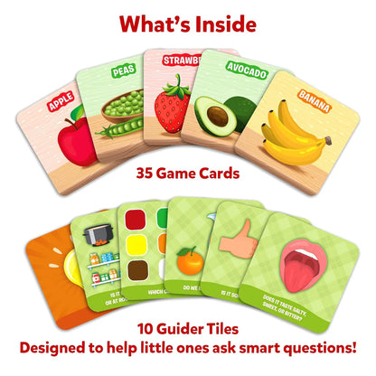 Arjoos | Guess in 10 Junior Food We Eat - Card Game | Who Love Board Games and Educational Toys, Travel Friendly | Birthday Gifts for Kids - Age - 3+Years