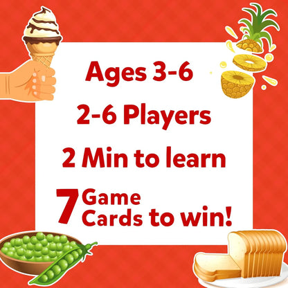 Arjoos | Guess in 10 Junior Food We Eat - Card Game | Who Love Board Games and Educational Toys, Travel Friendly | Birthday Gifts for Kids - Age - 3+Years