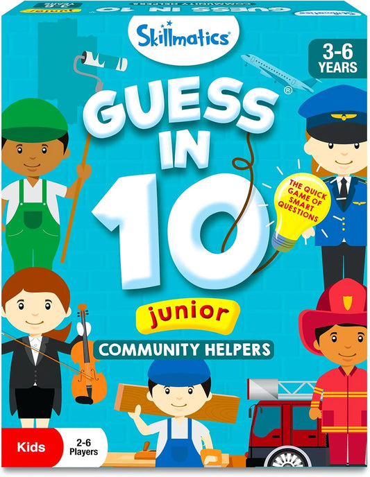 Arjoos | Guess in 10 Junior Community Helpers - Card Game | Board Games and Educational Toys, Travel Friendly | Perfect Gift For Teens , Adults & Family Fun Board Games | (Ages 3+)