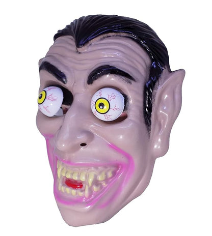 Arjoos | Halloween Horror Dracula Mask with Moving Eyes | Ghost Bhut Mask – Scary Party Face Cover for Halloween, Cosplay & Pranks – Spooky Mask for Adults & Teens | Pack of 1