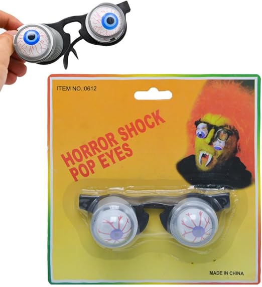Arjoos | Horror Shock Pop Eyes | Funny Dress Up Toy Glasses For Halloween Parties For Kids & Adults
