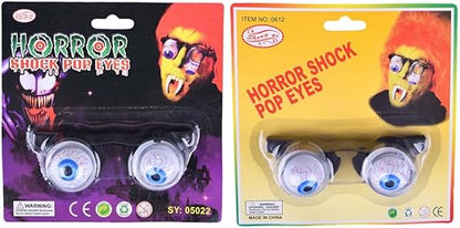 Arjoos | Horror Shock Pop Eyes | Funny Dress Up Toy Glasses For Halloween Parties For Kids & Adults