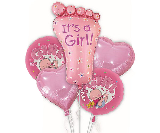 Arjoos | Its A Girl Foil Balloon - Pink |  Baby shower foil Balloons Welcome Baby Girl Balloon Baby photo shoot decoration items - Pink  | Party supplies Kit For Birthday Parties - 1pcs .