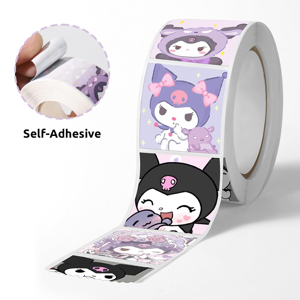 Arjoos | Kuromi Stickers - Kuromi & Melody Stickers, Cute Stickers Decals Assorted Kawaii Sticker | Gifts for Kids Teens Girls Adults, Ideal DIY Decor & Gift for Sanrio Fans  | Return Gift For Kids - ( Pack of 1 , Multicolour )