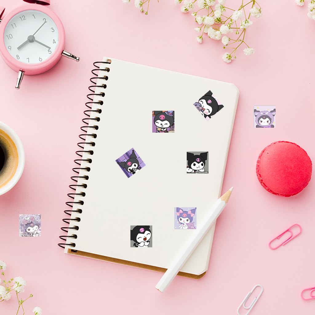 Arjoos | Kuromi Stickers - Kuromi & Melody Stickers, Cute Stickers Decals Assorted Kawaii Sticker | Gifts for Kids Teens Girls Adults, Ideal DIY Decor & Gift for Sanrio Fans  | Return Gift For Kids - ( Pack of 1 , Multicolour )