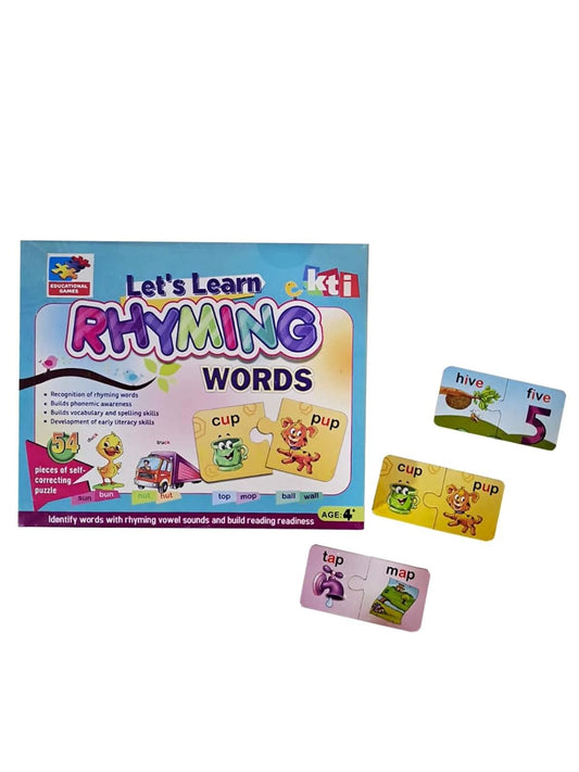 Arjoos | Let's learn Rhyming Words - Board Game | Boost Reading, Vocabulary and Imagination Skills | Age-4 Years +| (54 Puzzles Pieces - Multicolour) .