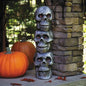 Arjoos | Light-Up LED Skull Stack Blow Mold – Halloween Decoration for Yard, Haunted House & Party | Spooky Skeleton Prop | Outdoor Halloween Party Supplies | Pack of 1