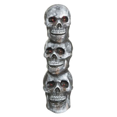 Arjoos | Light-Up LED Skull Stack Blow Mold – Halloween Decoration for Yard, Haunted House & Party | Spooky Skeleton Prop | Outdoor Halloween Party Supplies | Pack of 1