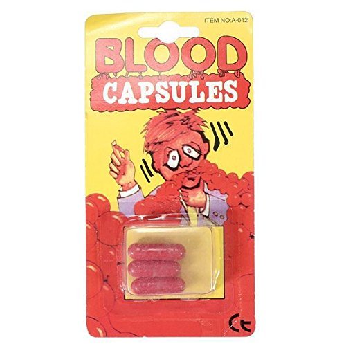 Arjoos | Magic Tricks Mystery Blood Capsule | Fake Blood Capsules For Party Pranks And Fun (Red, Set Of 3 Capsules In a Pack) | Halloween Party Supplies