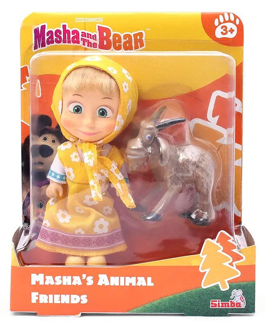 Arjoos | Masha and the Bear with Her Goat Friend Toys – Multicolour, 12 cm Tall | Perfect Collectible Playset for Kids | Fun and Durable Figurines for Imaginative Play | Birthday Gift For Kids - ( Ages - 3+ )