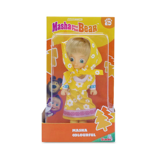 Arjoos | Masha And The Bear Masha Doll Yellow - Height 13 cm | Perfect Collectible Doll for Kids, Durable and Fun, Ideal Gift for Masha and the Bear Fans | Birthday Gift For Kids - ( Ages - 3+ )