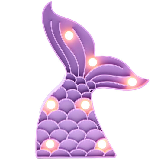 Arjoos | Mermaid Bedroom Decor for Kids | Little Mermaid Birthday Party Decorations Supplies |  Battery Operated Purple Mermaid Tail Night Light Lamps | Party supplies Kit For Birthday Parties - ( Pack of 1 , Multicolour )