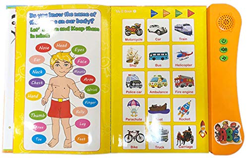 Arjoos | My English E-Book | Learning Book with Sound, Educational English Reading Book - Alphabets, Numbers, Animals, Fruits, Shapes & Vehicles | Birthday Gifts for Kids  - Age - 3+Years