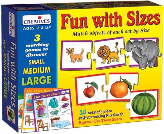 Arjoos | New FUN with SIZES: Educational Preschool Early Learning Game | Educational Toy for Boys & Girls | Age Above 3 Years (Multicolour) (1 Pieces) .