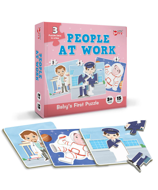 Arjoos | Baby’s First Puzzle Game: Professions People At Work Puzzles | Cardboard Puzzles with 15 Pcs | Early Puzzle Set for Kids - Educational Toys | Birthday gift for kids - ( Ages- 3+)