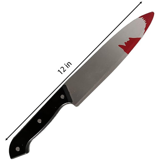 Arjoos | Plastics Fake Knife with Fake Blood | Bloody Rubber Toy Knife for Halloween Costume Accessory and Theme Party Costume Accessory | Halloween Party Supplies