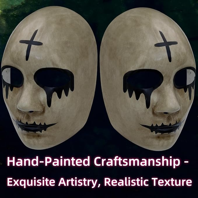 Arjoos | Scary Grey Cross Purge Mask for Halloween – Horror Killer Masquerade Costume for Men | The Purge Anarchy Movie-Inspired Halloween Mask | Pack of 1