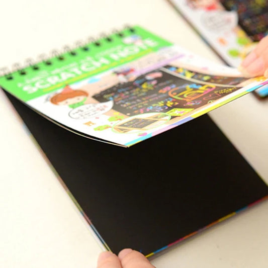 Arjoos | A4 Rainbow Art Scratch Paper Book Sheets | COMBO Sketch Pad  (12 Sheets, 1 Pcs) | Scratch Paper Note For Kids | Rainbow Scratch & Sketch Note Pads, Drawing Notepads Small Size 1 Pcs.