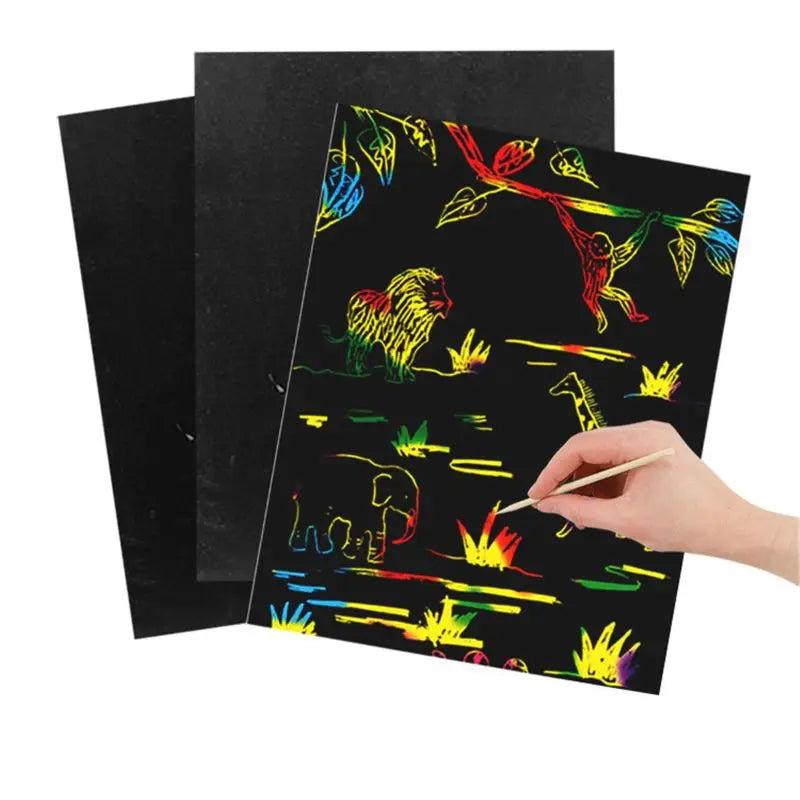 Arjoos | A4 Rainbow Art Scratch Paper Book Sheets | COMBO Sketch Pad ...