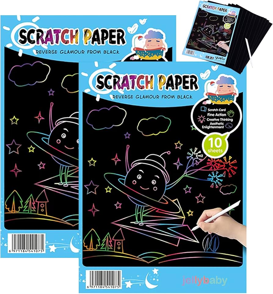 Arjoos | Rainbow Big Scratch Notes Scratch | Art Paper Cards | Magic P ...