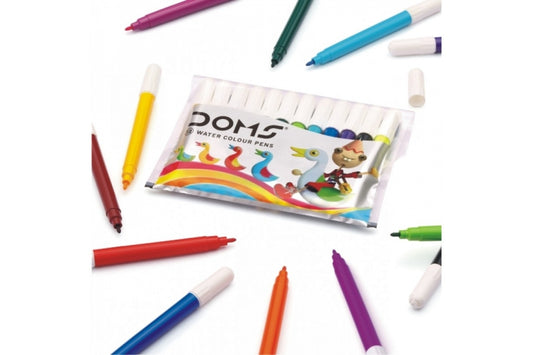 Arjoos | DOMS Sketch Max Water Colour Pens with 14 Shades 5mm | Comes With Hard Plastic Transparent Case | Bright & Intense Colors | Non Toxic Colouring Range, Safe For Children