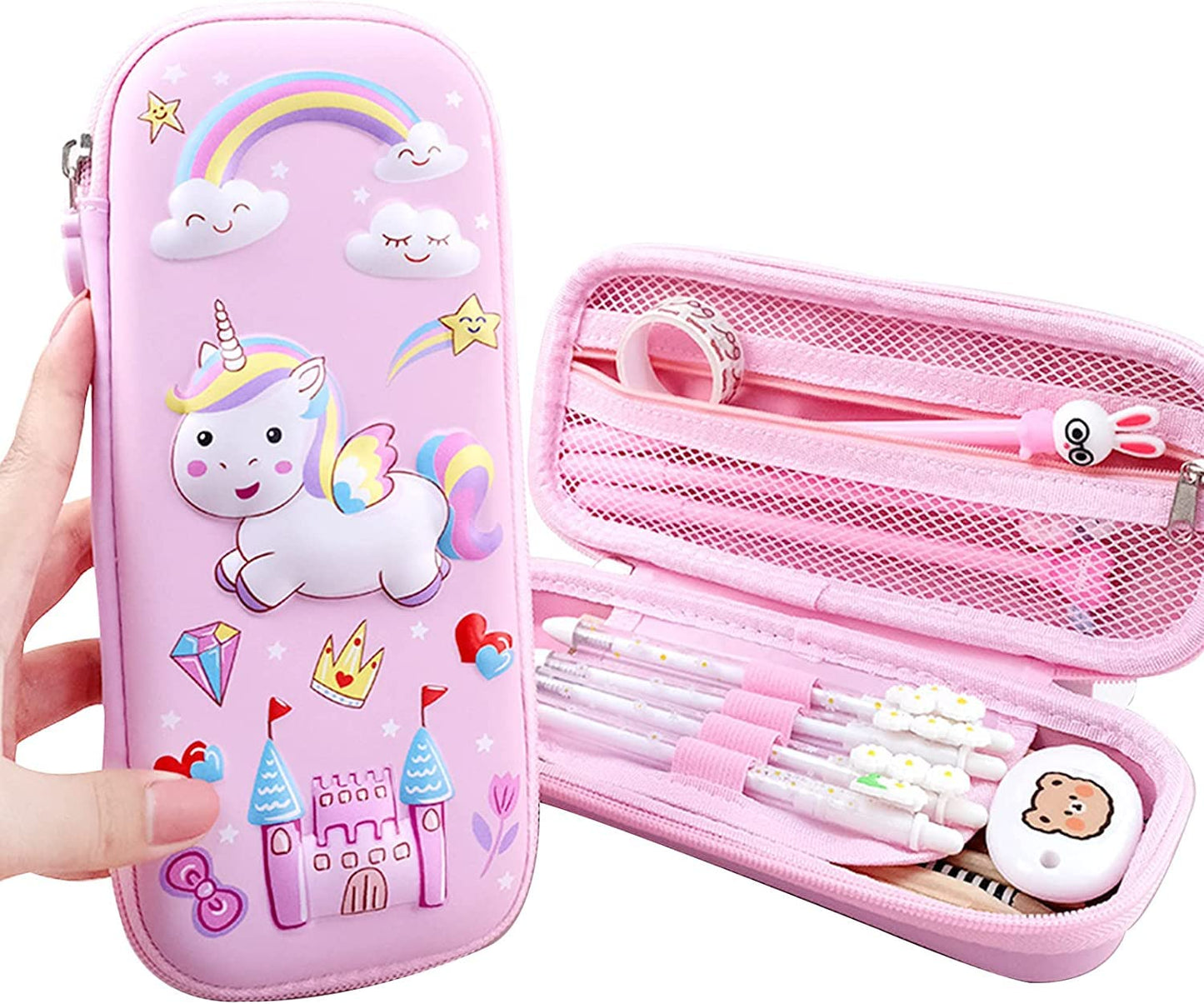 Arjoos | Unicorn Pencil Case for Kids | 3D EVA Cute Pen Pouch | High Capacity Portable Multifunctional Stationery Bag | School Supplies Box | Suitable for Boys and Girls | Return Gifts For Kids .