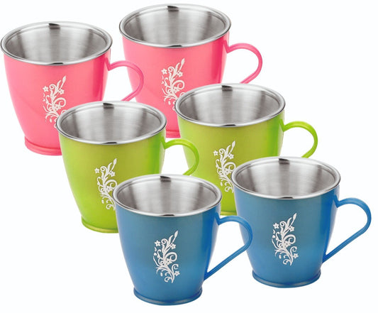 Arjoos | 1Pcs Plastic, Stainless Steel Coffee or tea mug set for children use | for both boys and girls | Return Gift For Kids - ( Pack of 1 , Multicolour )