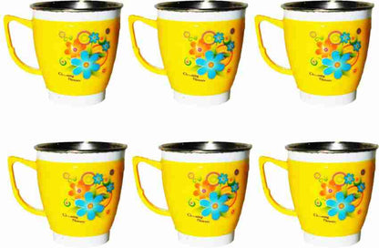 Arjoos | 1Pcs Plastic, Stainless Steel Coffee or tea mug set for children use | for both boys and girls | Return Gift For Kids - ( Pack of 1 , Multicolour )
