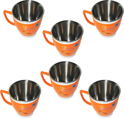 Arjoos | 1Pcs Plastic, Stainless Steel Coffee or tea mug set for children use | for both boys and girls | Return Gift For Kids - ( Pack of 1 , Multicolour )
