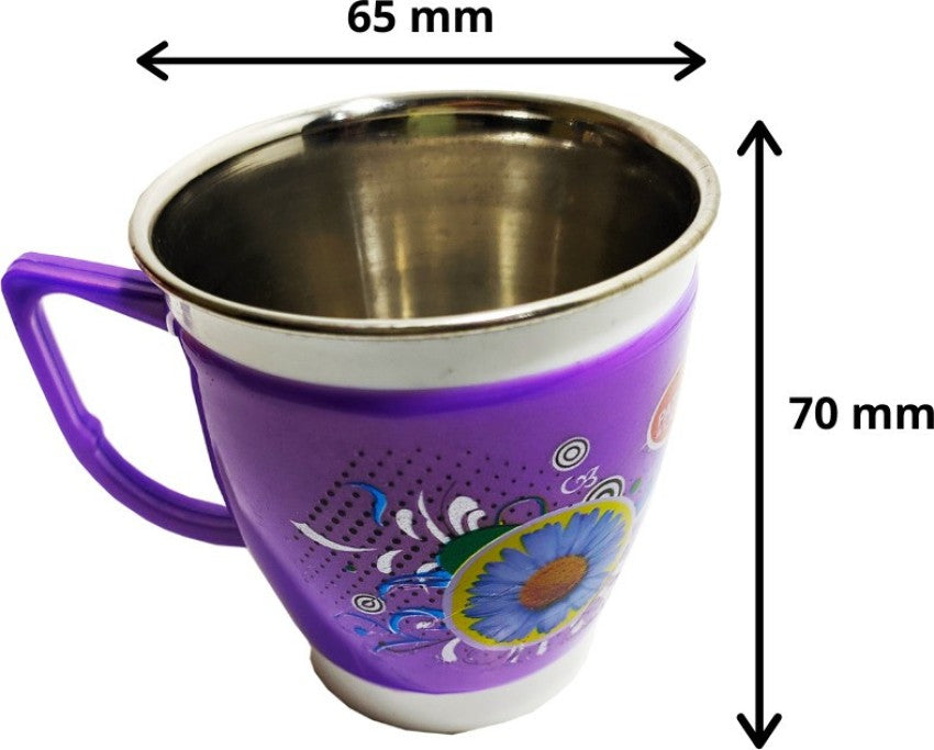 Arjoos | 1Pcs Plastic, Stainless Steel Coffee or tea mug set for children use | for both boys and girls | Return Gift For Kids - ( Pack of 1 , Multicolour )