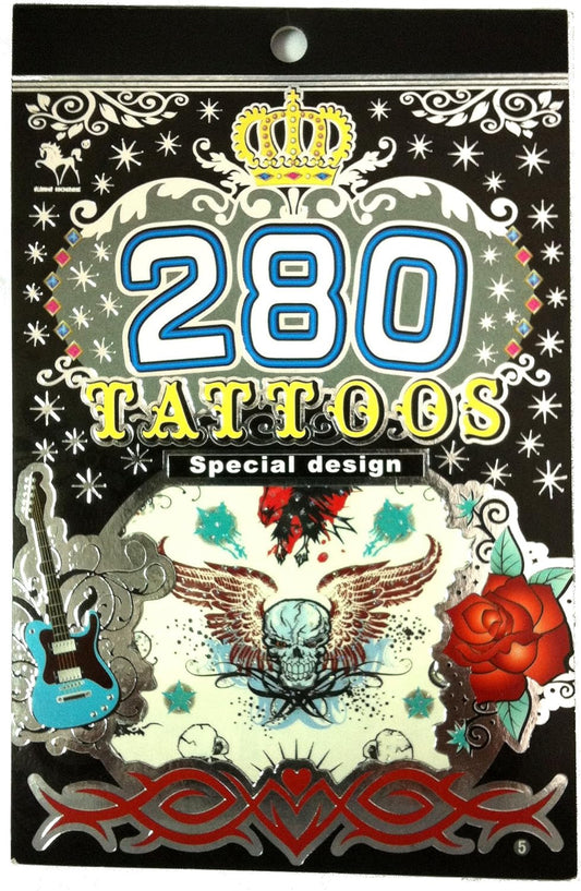Arjoos | Temporary Tattoos (Set of 1 Booklets) for All Age Group | Cute Style | 200+ Tattoo Designs | Body Art Stickers for Fun Party | Kids Birthday Return Gifts